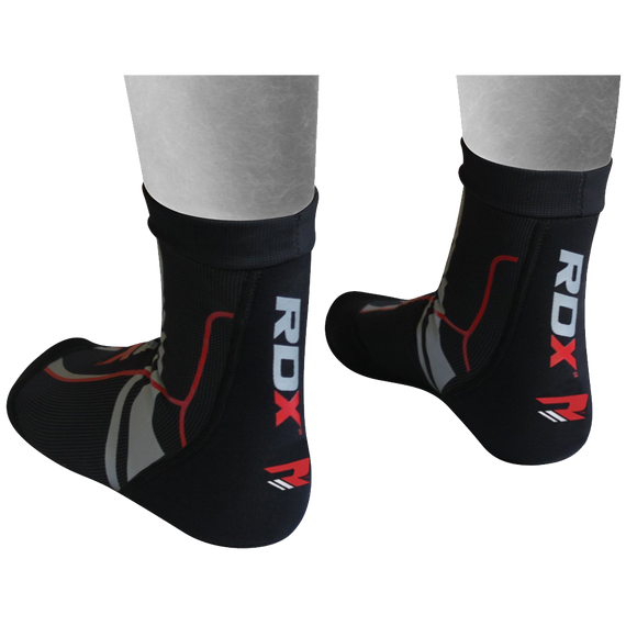 RDX MMA Socks with Grip for Boxing Yoga, Non Slip Ankle Support Anti-Skid  Pilates Barre Workout, Stretchable Neoprene Slipper Socks, Red, Medium 